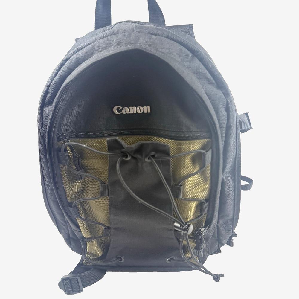 Canon 200EG Deluxe Padded Camera Backpack Black Olive Green DSLR Lens Divider
